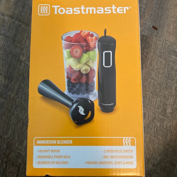Toastmaster Immersion Blender Black w/ Blending Cup 100 Watt One Touch-New! - Picture 2 of 3